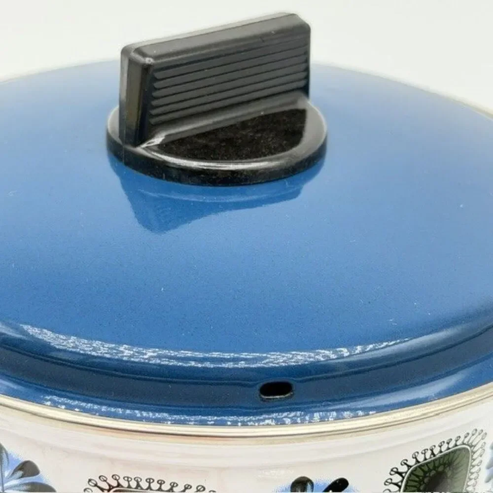 Austria Email Universal 7” Saucepan Enamel Peacock Blue Green ST-16 Vintage NEW